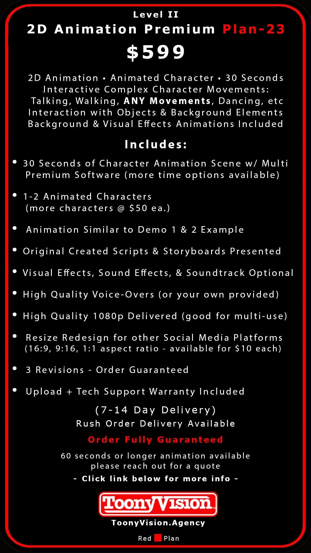 ToonyVision Animation Advertisement Premium Packages Level II-Plan 23 - ToonyVision