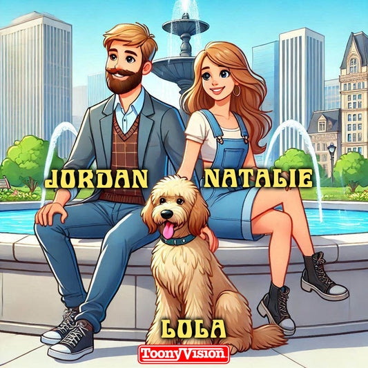 Dog Cartoon Custom 2D Portrait Photo Original Made Cartoon Pet Character (Image) - ToonyVision