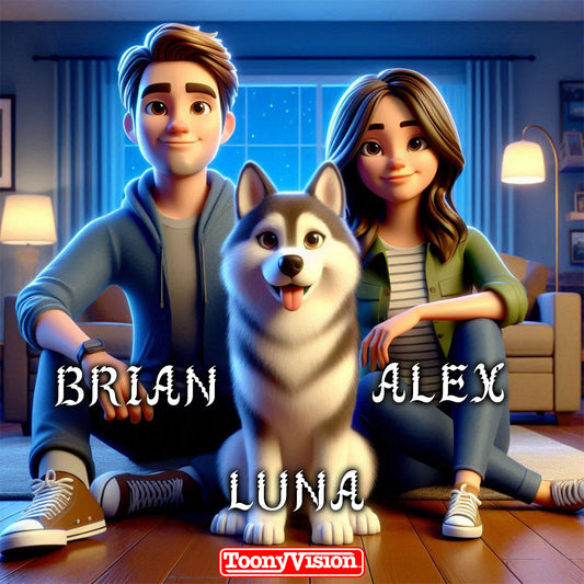 Cartoon Customize my Dog into Digital Art Animation Pixar Style Picture Personalized Portrait (Image) - ToonyVision