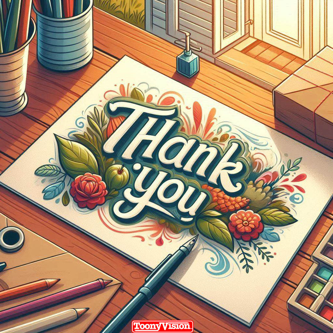 Elegant Thank You eCard with Custom Message - ToonyVision
