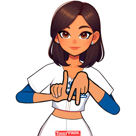 Girls LA Hand Sign Animated Cartoon of YOU in Cartoonized Animations (MP4) - ToonyVision