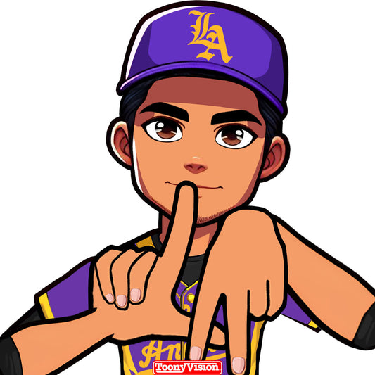 LA Hand Sign White Glove Laker Cartoon Animated of YOU in Animation Cartoons - ToonyVision