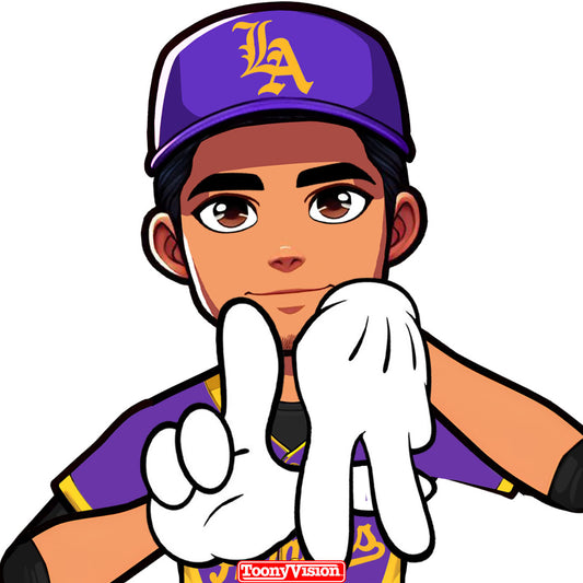LA Hand Sign White Glove Laker Cartoon Animated of YOU in Animation Cartoons - ToonyVision