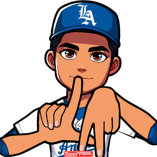 West Coast Hand Sign Animation YOU in Los Angeles Dodger Cartoon (MP4) - ToonyVision