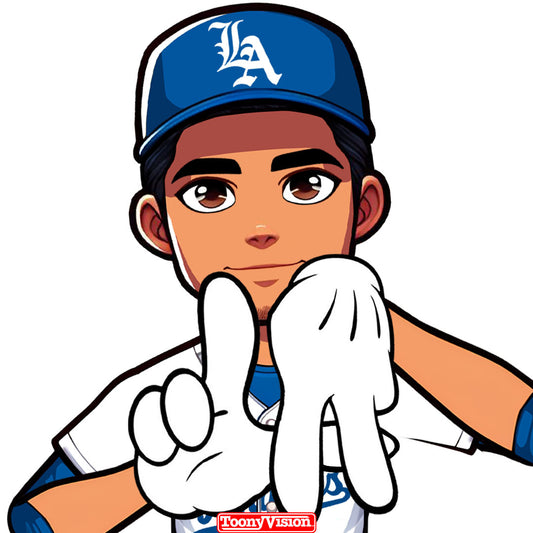 West Coast Hand Sign Animation YOU in Los Angeles Dodger Cartoon (MP4) - ToonyVision