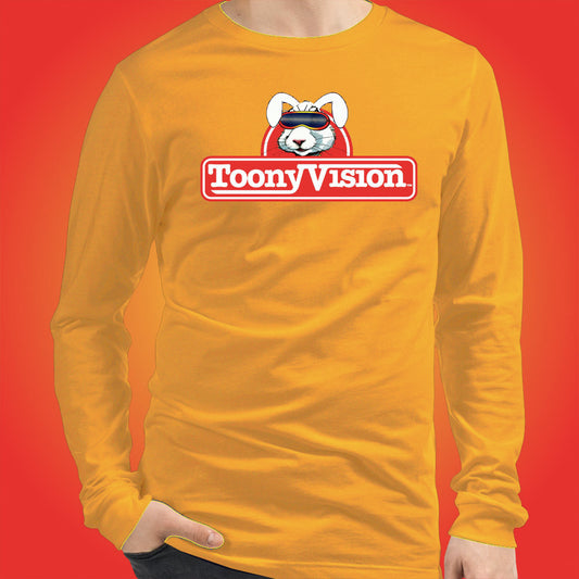 ToonyVision Shirt Rabbit Logo Mens Cartoon Long Sleeve Tee - ToonyVision