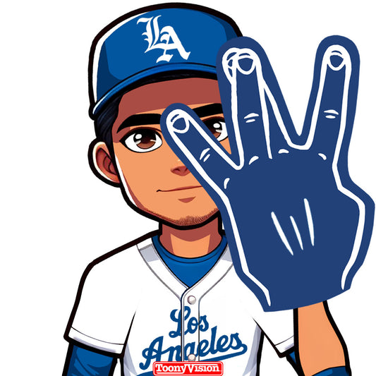 West Coast Hand Sign Animation YOU in Los Angeles Dodger Cartoon (MP4) - ToonyVision