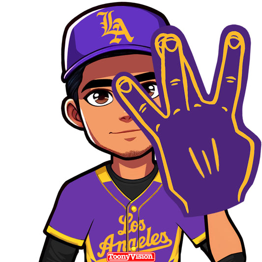 LA Hand Sign White Glove Laker Cartoon Animated of YOU in Animation Cartoons - ToonyVision