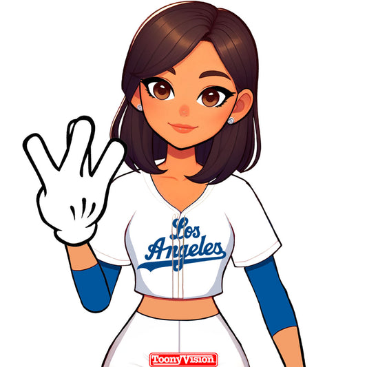 Girls LA Hand Sign Animated Cartoon of YOU in Cartoonized Animations (MP4) - ToonyVision