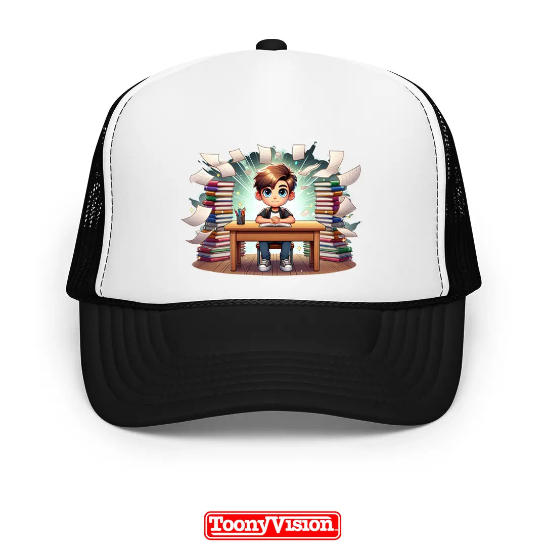 ToonyVision boys printed cap for birthdays or holidays with cartoon from photo and clean badge-style front-panel merch print