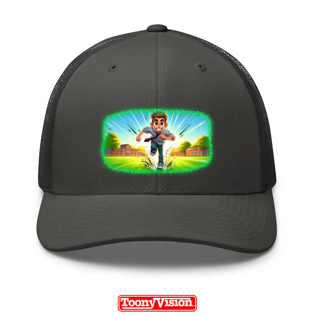 ToonyVision custom printed boys youth cap with cartoon face from photo and clean front-panel merch-style graphic print