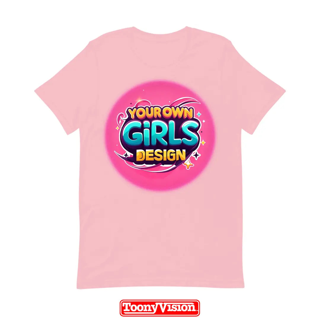 ToonyVision girls heat transfer shirt with her design or photo printed