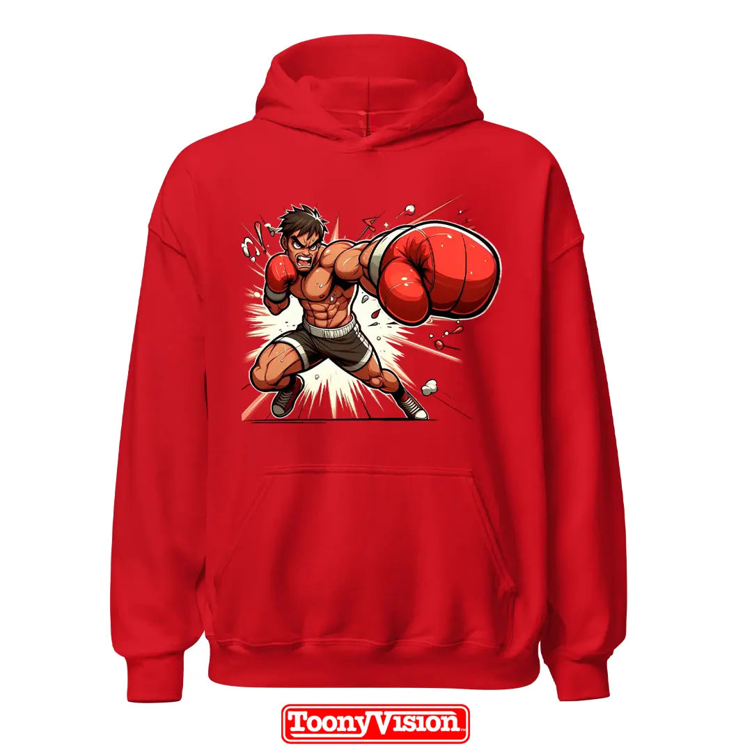 ToonyVision men’s superhero cartoon hoodie from photo with full-body character pose outfit and bold clean merch-style graphic