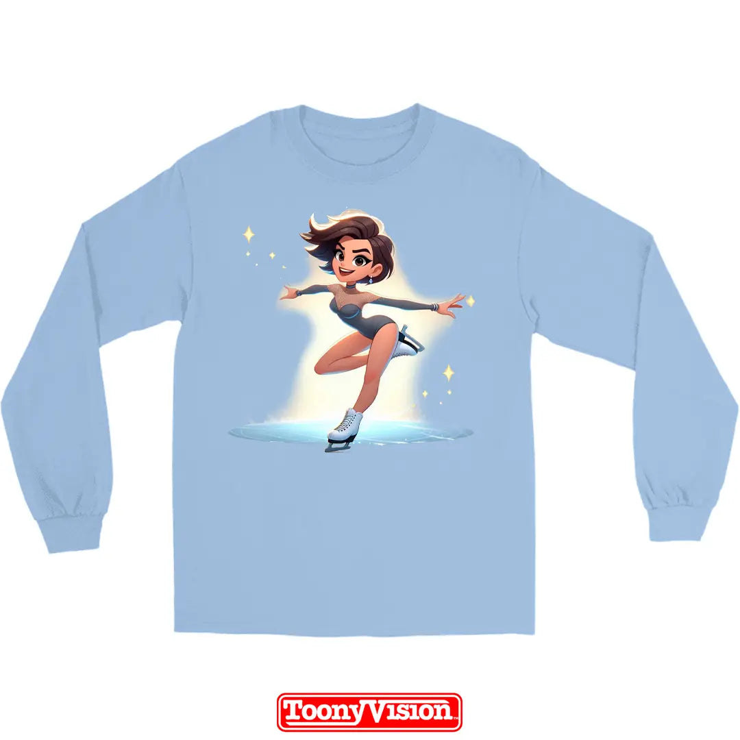 ToonyVision women’s superhero cartoon long sleeve from photo with full-body character pose outfit and clean bold merch-style graphic
