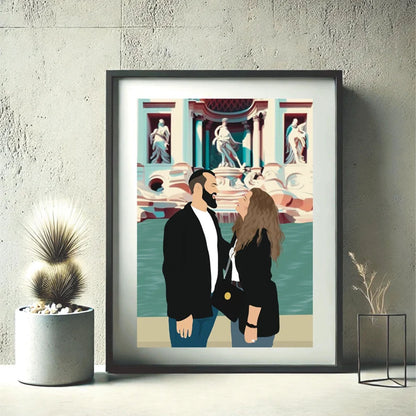 2D Cartoon Custom Portrait from REAL Photos, Cartoon Poster for Couples, Family Portraits, Personalized Portrait for Friends, Illustration Character Photo Portrait