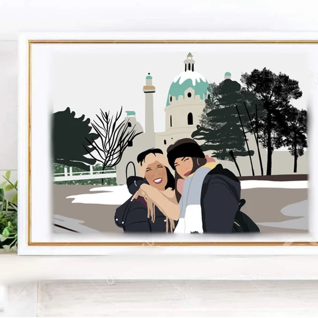 2D Cartoon Custom Portrait from REAL Photos, Cartoon Poster for Couples, Family Portraits, Personalized Portrait for Friends, Illustration Character Photo Portrait