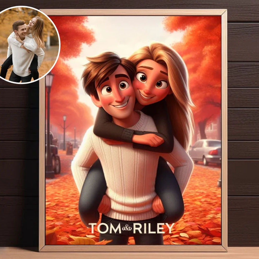 Pixar Style Custom Portrait from REAL Photos, Cartoon Poster for Couples, Family Portraits, Personalized Portrait for Friends, Pixar Character Photo Portrait