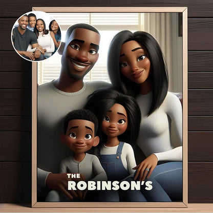 Pixar Style Custom Portrait from REAL Photos, Cartoon Poster for Couples, Family Portraits, Personalized Portrait for Friends, Pixar Character Photo Portrait