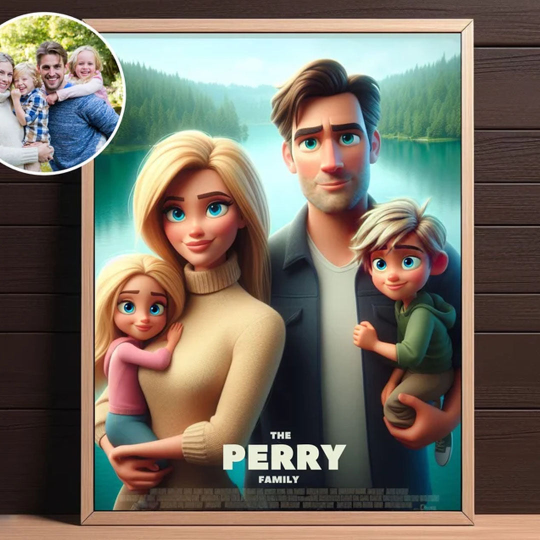 Pixar Style Custom Portrait from REAL Photos, Cartoon Poster for Couples, Family Portraits, Personalized Portrait for Friends, Pixar Character Photo Portrait