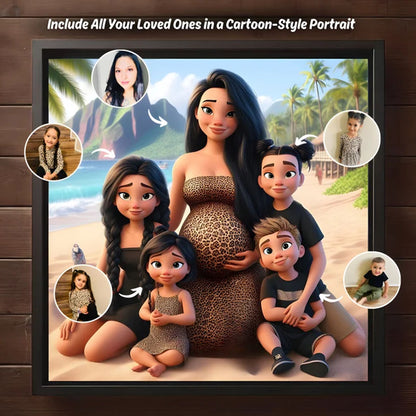 Pixar Style Custom Portrait from REAL Photos, Cartoon Poster for Couples, Family Portraits, Personalized Portrait for Friends, Pixar Character Photo Portrait