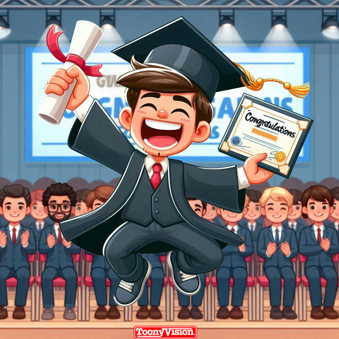 Graduation Man Animation Funny Animated Graduation eCard for Graduates – ToonyVision