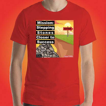 Motivational Animations Stepping Stones Closer to Success Ep. 1 Cartoon Motivational ToonyVision Mens Tee Shirts - ToonyVision