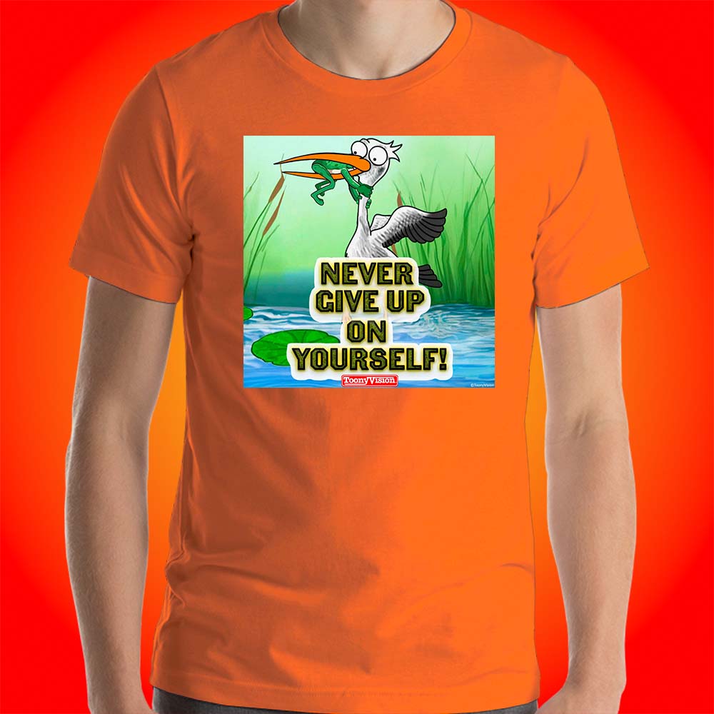 Motivational Animations Never Give Up on Yourself Ep. 2 Cartoon Motivational ToonyVision Men Tee Shirt Tops - ToonyVision