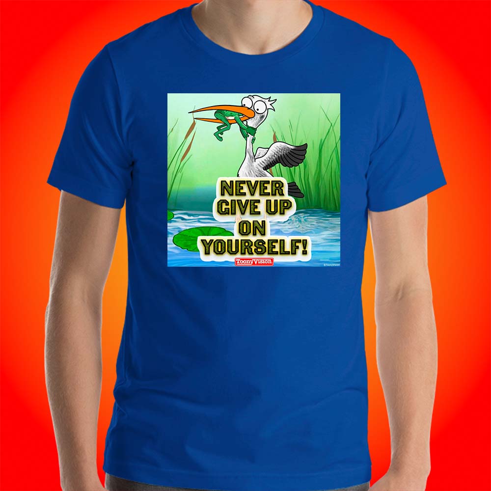 Motivational Animations Never Give Up on Yourself Ep. 2 Cartoon Motivational ToonyVision Men Tee Shirt Tops - ToonyVision