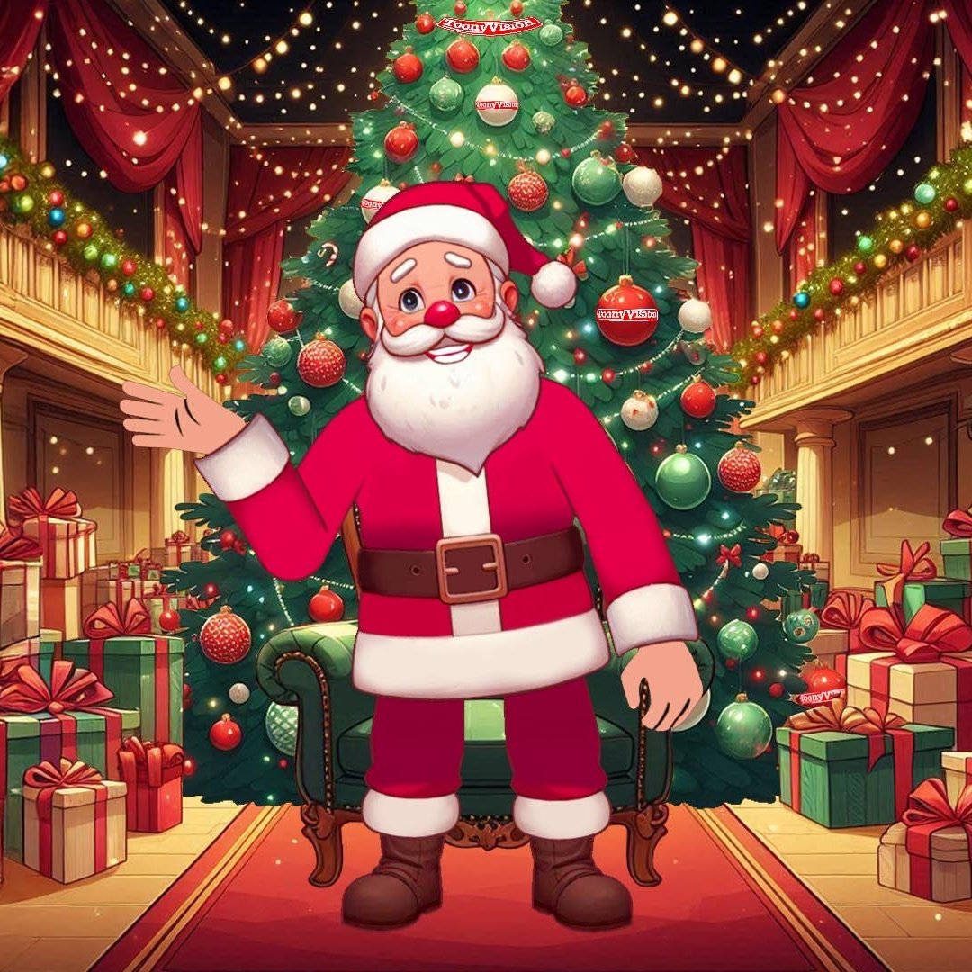 Santa Message to Children Personalized Cartoon Animation Video in Santa’s Reindeer Sleigh MP4 - ToonyVision