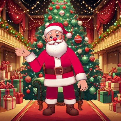 Santa Christmas Message Gifts 🎁 Create Personalized Cartoon Greeting from Santa Claus 🎅🏻 Your Names | Your Personal Message!