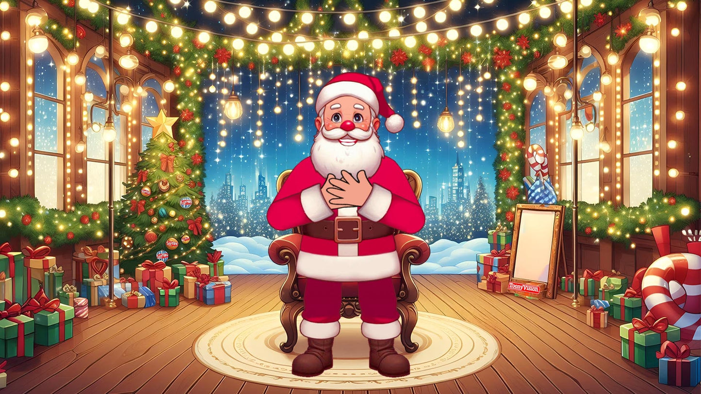 Santa Message to Children Personalized Cartoon Animation Video in Santa’s Reindeer Sleigh