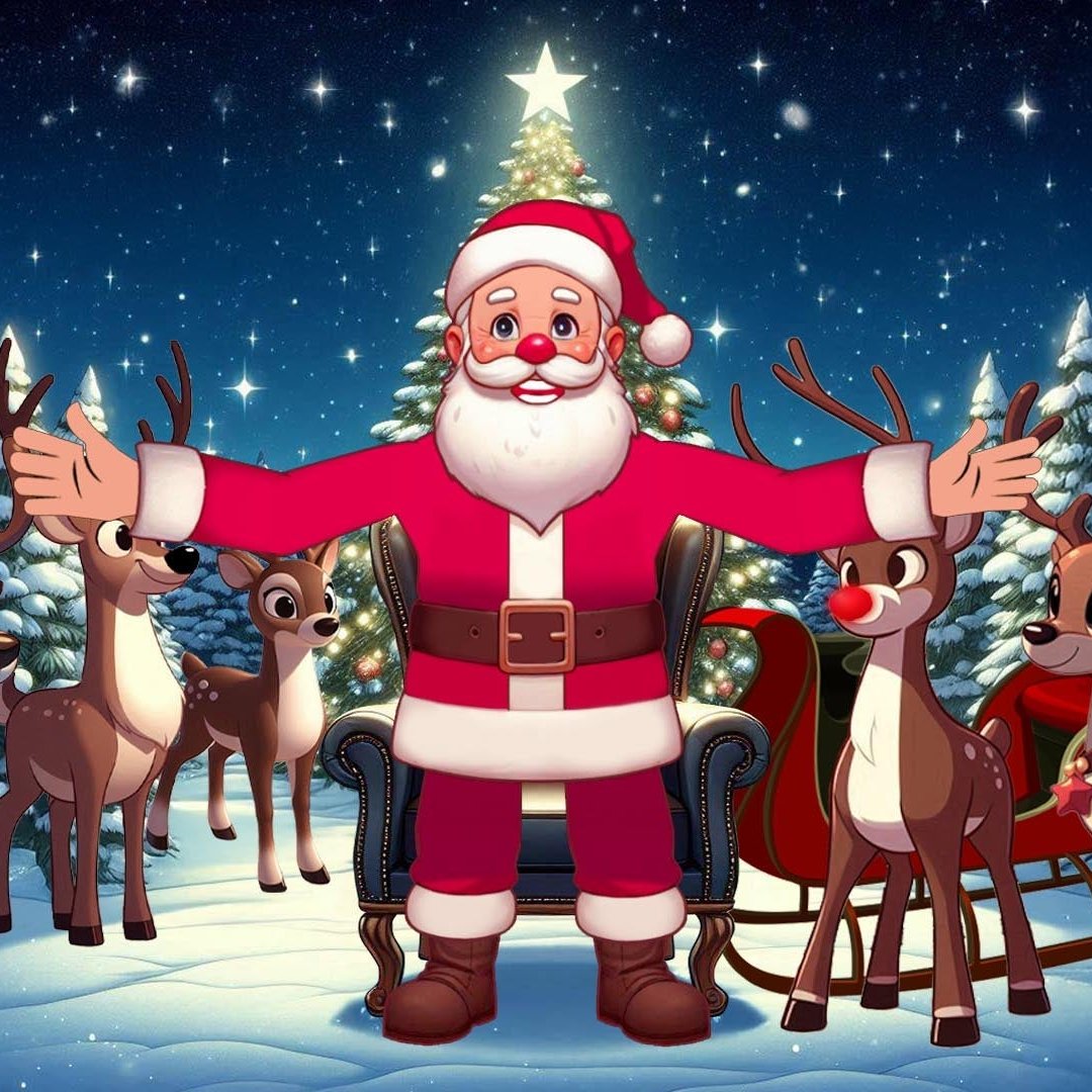 Santa Message to Children Personalized Cartoon Animation Video in Santa’s Reindeer Sleigh MP4 - ToonyVision