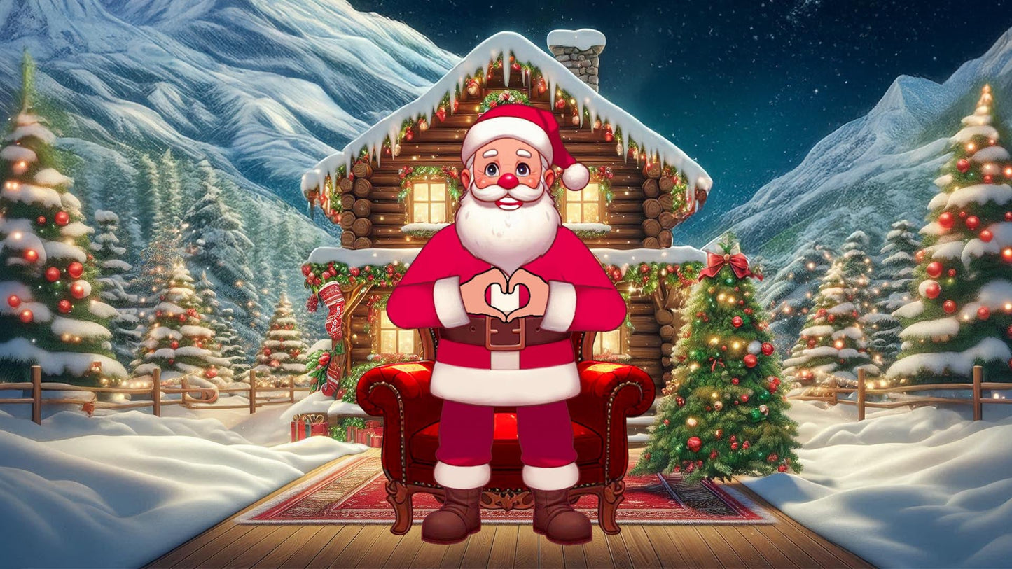 Santa Message to Children Personalized Cartoon Animation Video in Santa’s Reindeer Sleigh