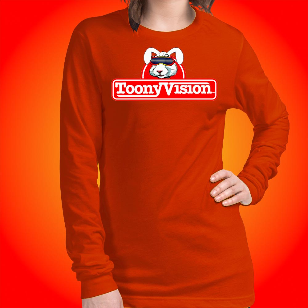 ToonyVision Shirt Rabbit Logo Womens Cartoon Long Sleeve Tee - ToonyVision