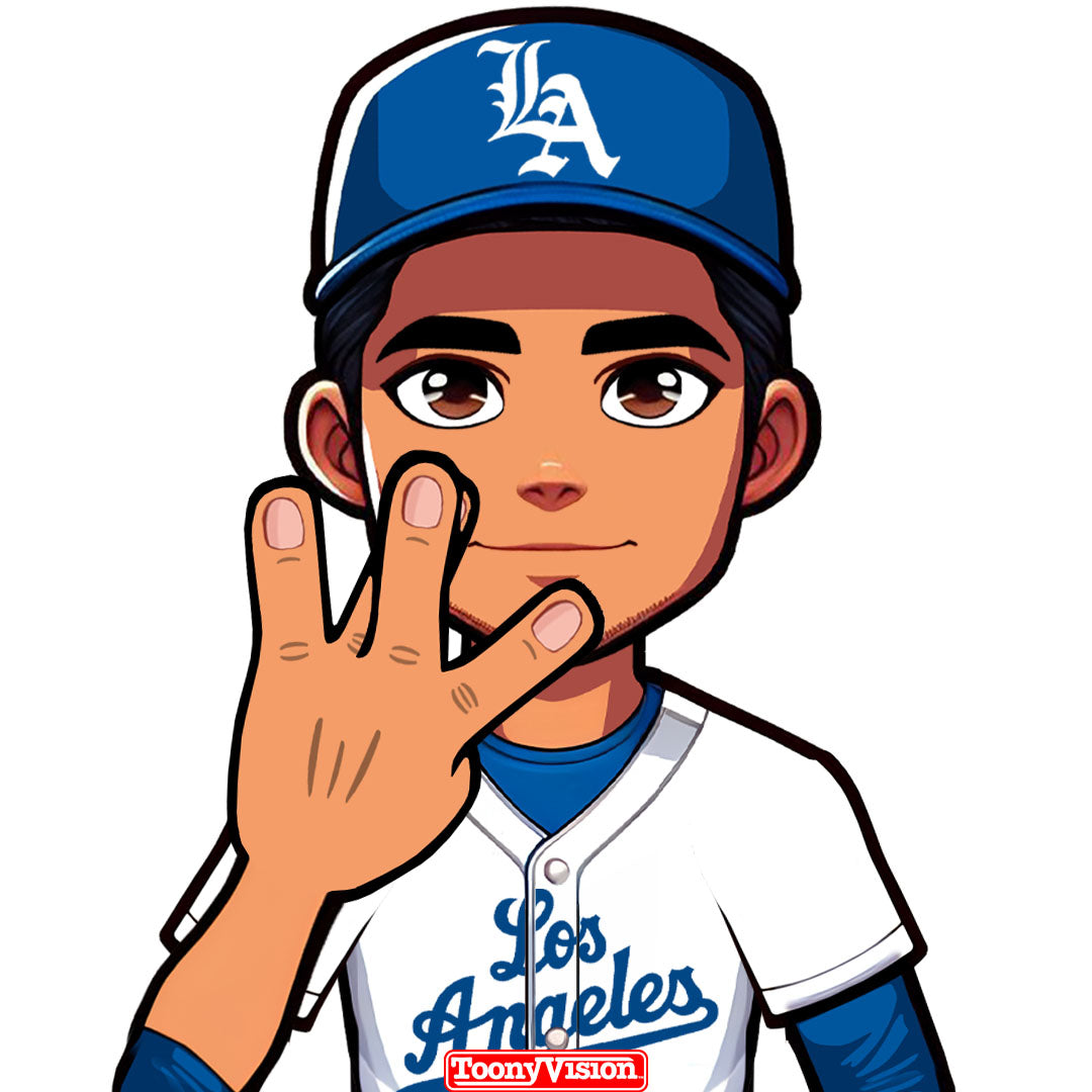 West Coast Hand Sign Animation YOU in Los Angeles Dodger Cartoon (MP4) - ToonyVision