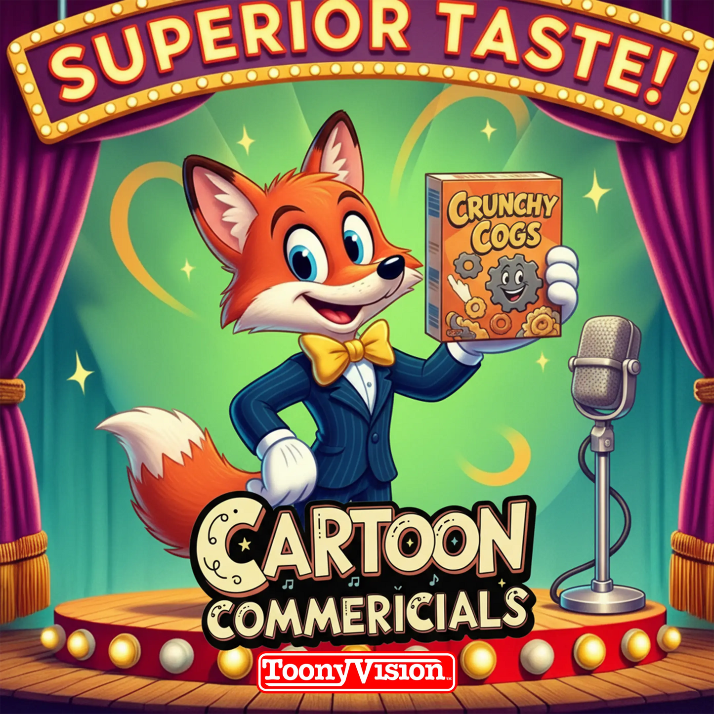 15-second ToonyVision cartoon commercial animated ad for TikTok and Instagram Reels with 2D character, voiceover, music, and 1080p export