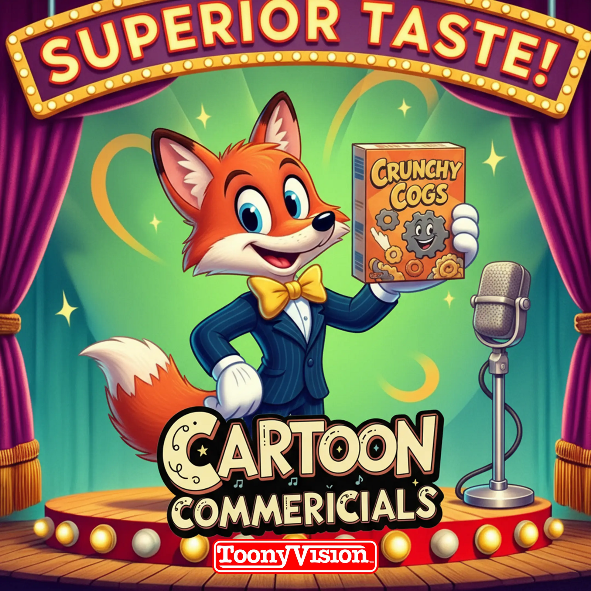 15-second ToonyVision cartoon commercial animated ad for TikTok and Instagram Reels with 2D character, voiceover, music, and 1080p export