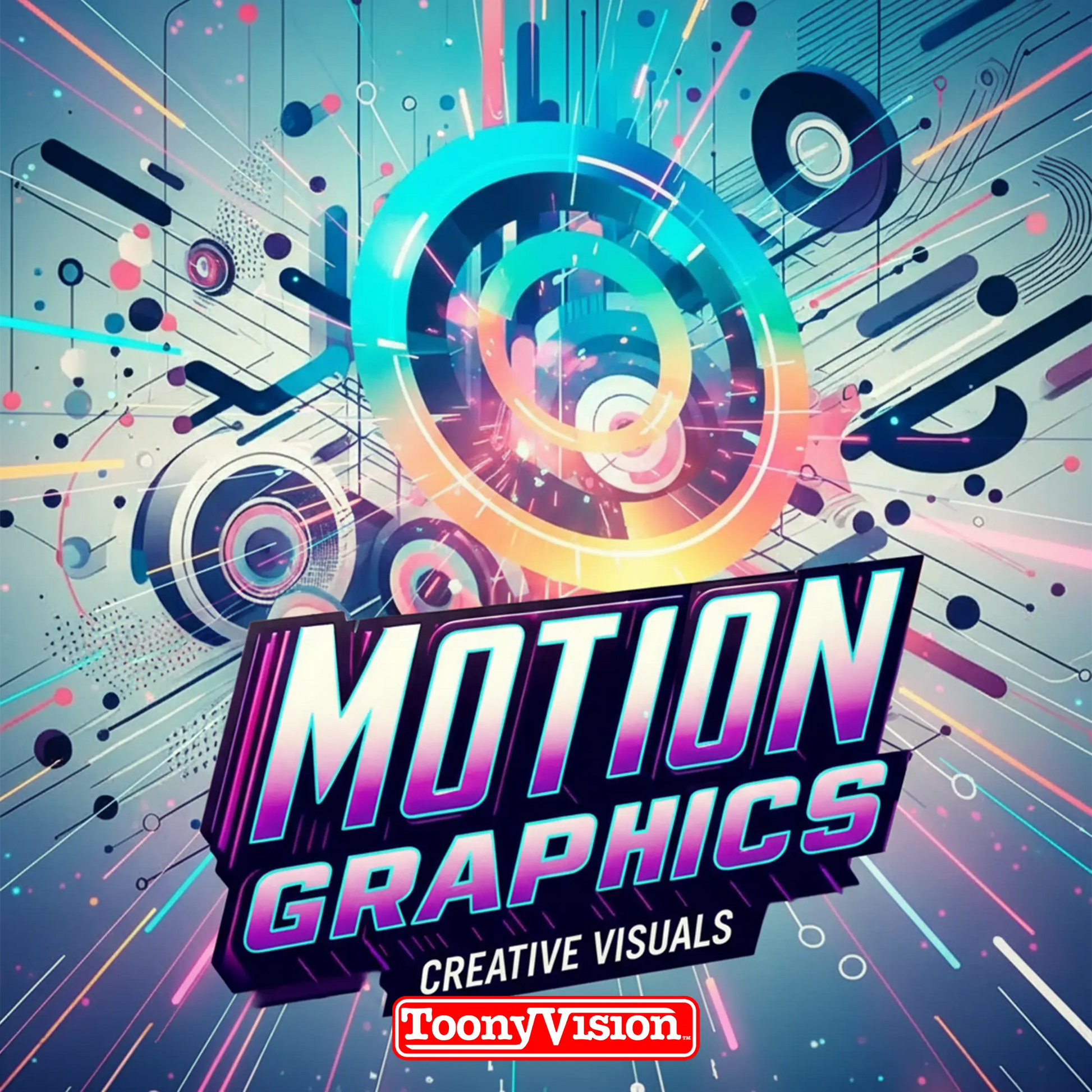 ToonyVision 15 second motion graphics video with kinetic typography animated text, VFX transitions, sound design, and 1080p HD delivery