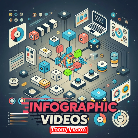 ToonyVision 30-second infographic video with animated data visualization, charts, motion graphics, and professional voiceover