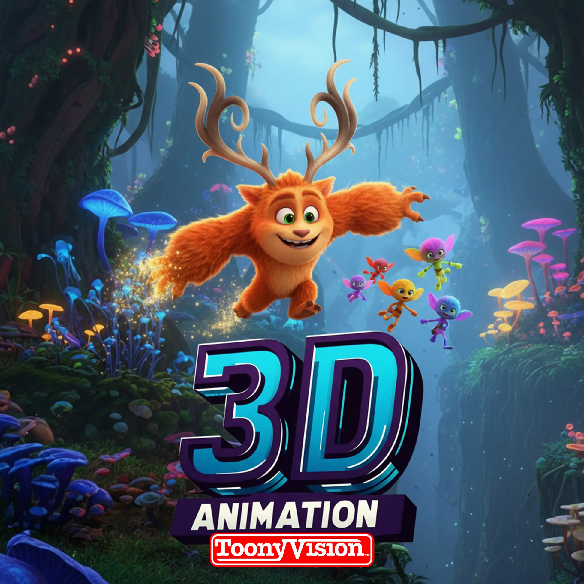 ToonyVision 3D CGI ad package letting you choose 6 15 30 or 60 seconds for a premium 3D animated commercial