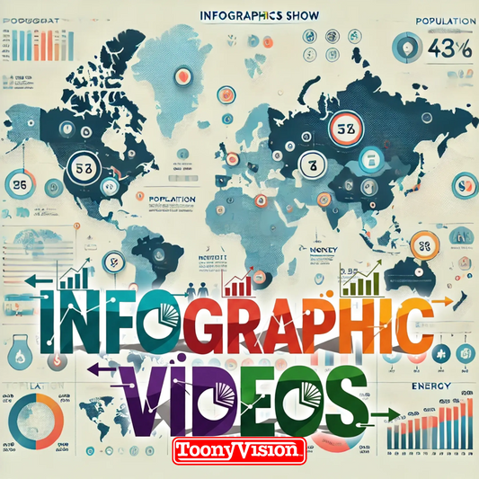 ToonyVision Animation Ad Agency infographic video package choose 30 seconds to 3 minutes animated data visualization charts graphs motion graphics