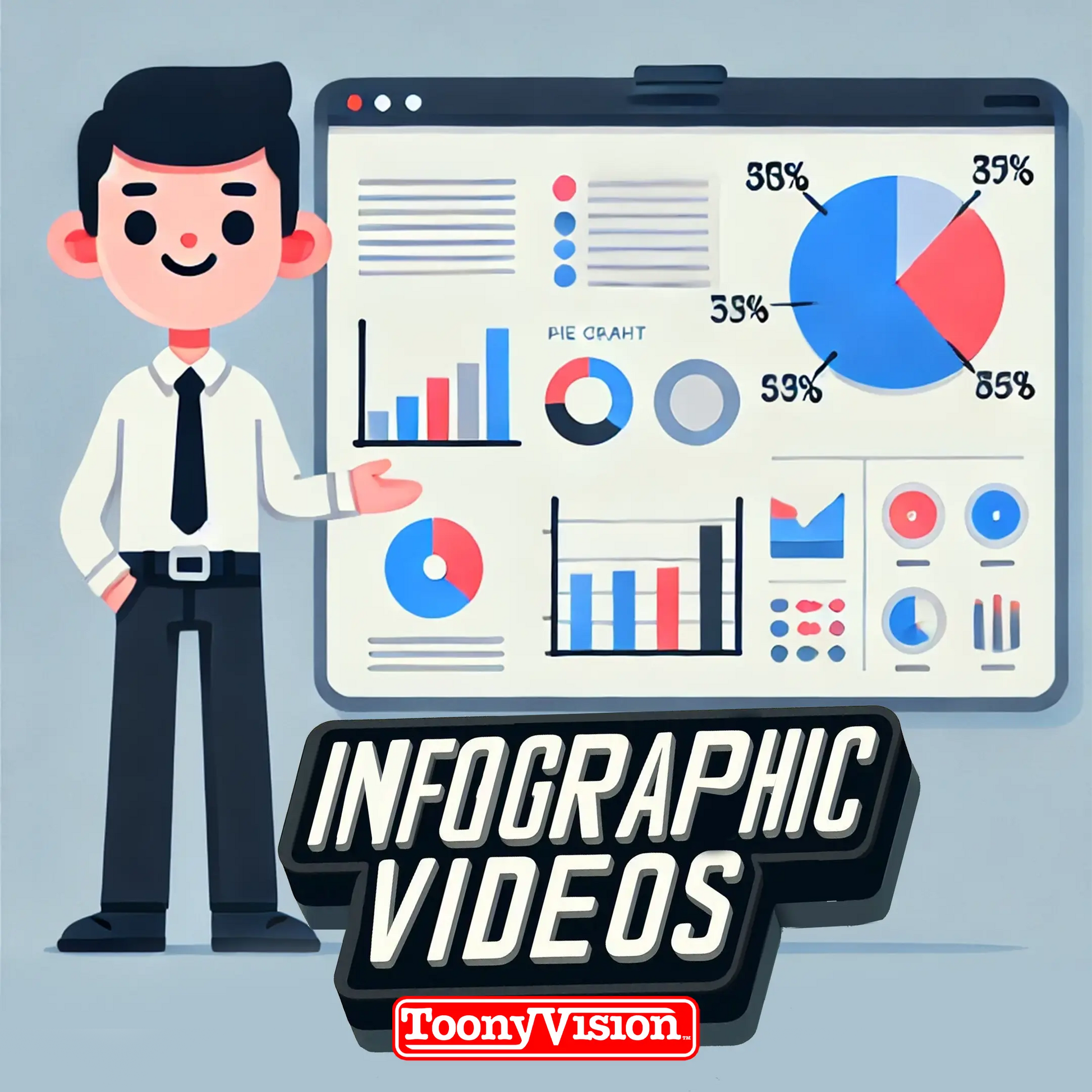ToonyVision Animation Ad Agency infographic video starter deposit animated data visualization charts graphs and motion graphics
