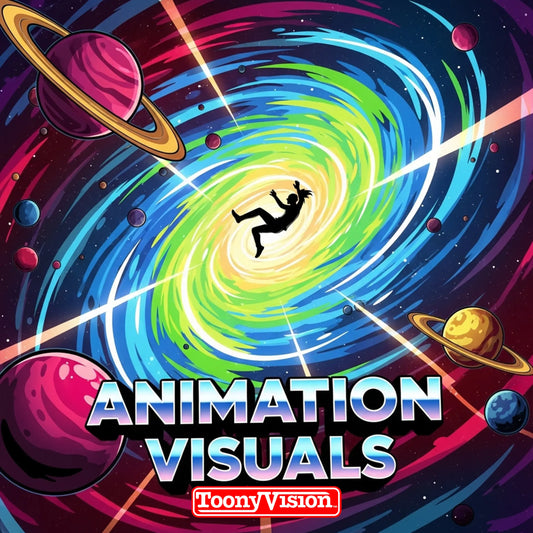 ToonyVision Animation Studio animation visuals package with runtime options 6 seconds to 3 minutes, motion graphics or characters, branding, sound, music, and multi-format delivery.