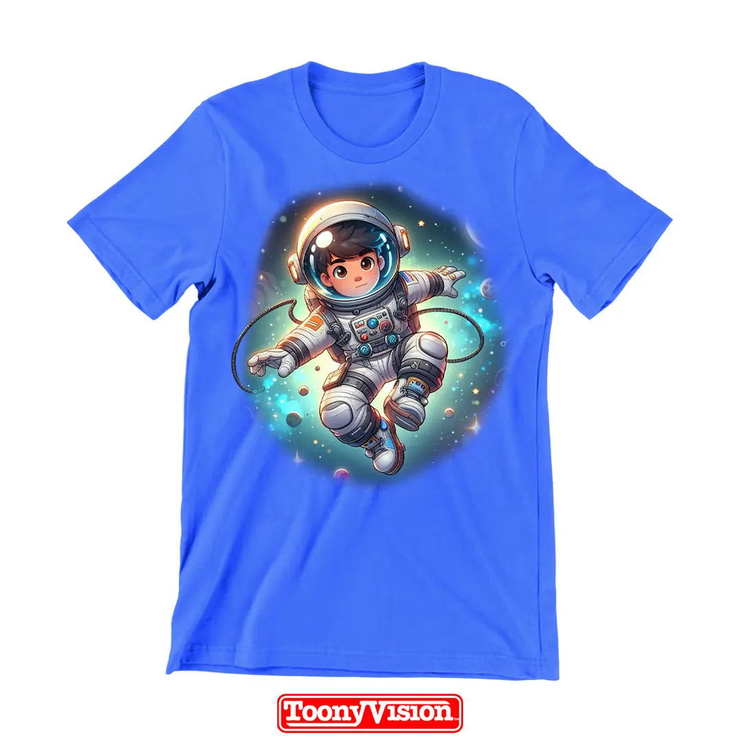 ToonyVision boys custom birthday or holiday cartoon shirt from photo with themed background scene and clean graphic print