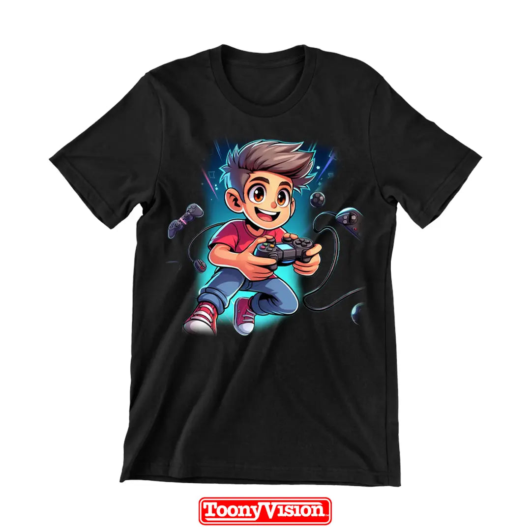ToonyVision boys custom cartoon portrait t-shirt from photo with clean kid-friendly character art graphic print