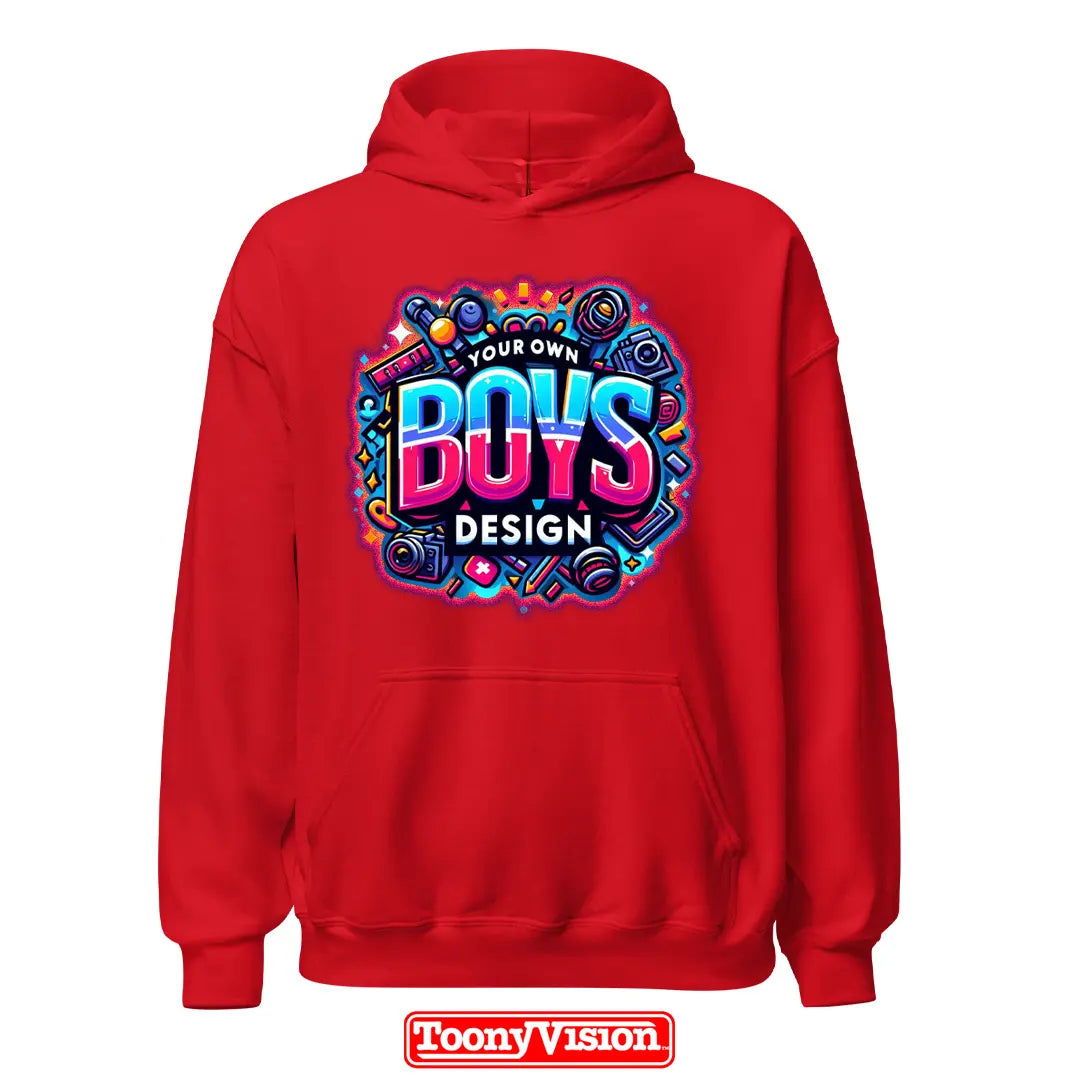 ToonyVision boys DTF hoodie with his own design artwork or photo printed