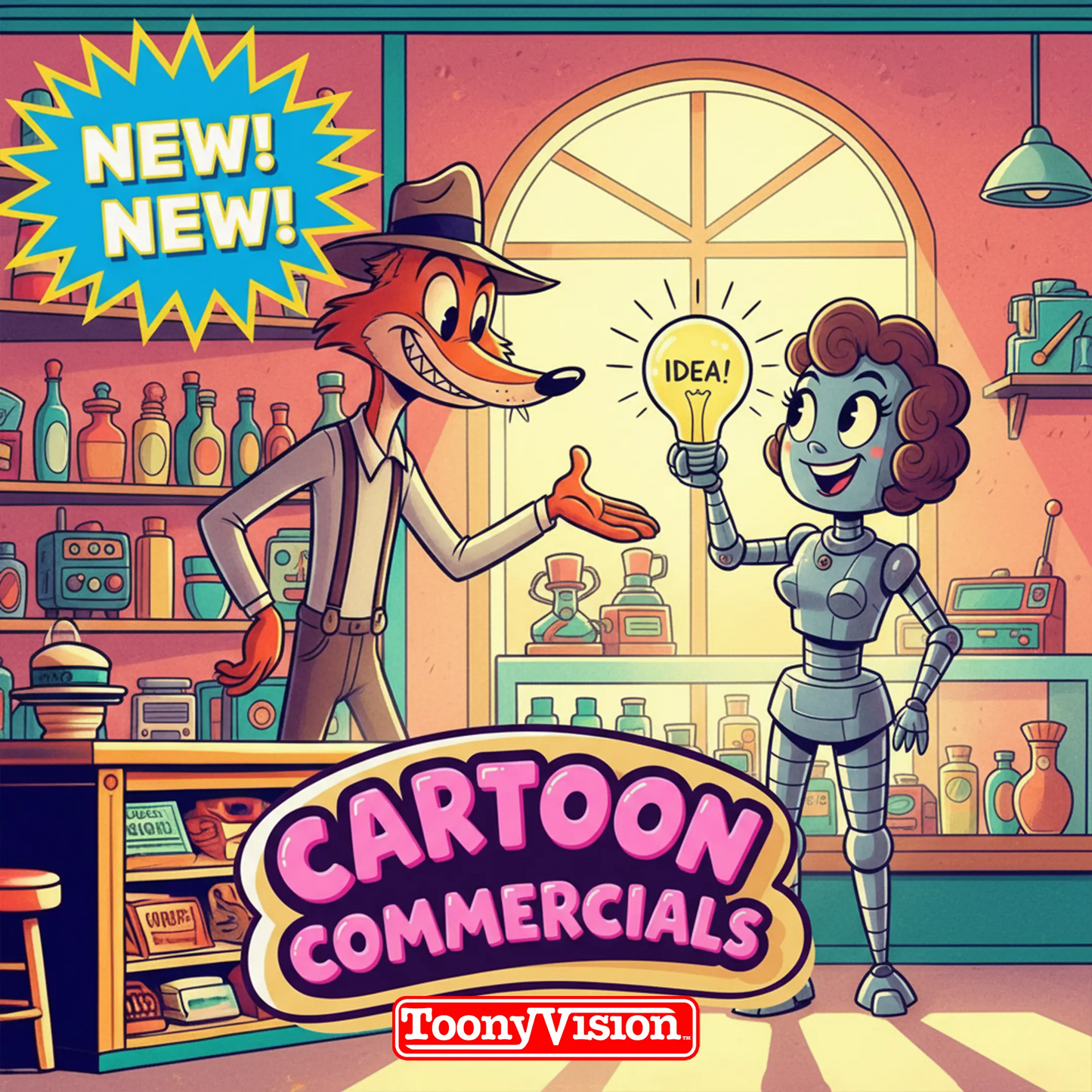 ToonyVision studio cartoon commercial starter 6-second animated ad with 2D character, voiceover, sound design, and 1080p delivery
