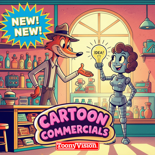 ToonyVision studio cartoon commercial starter 6-second animated ad with 2D character, voiceover, sound design, and 1080p delivery