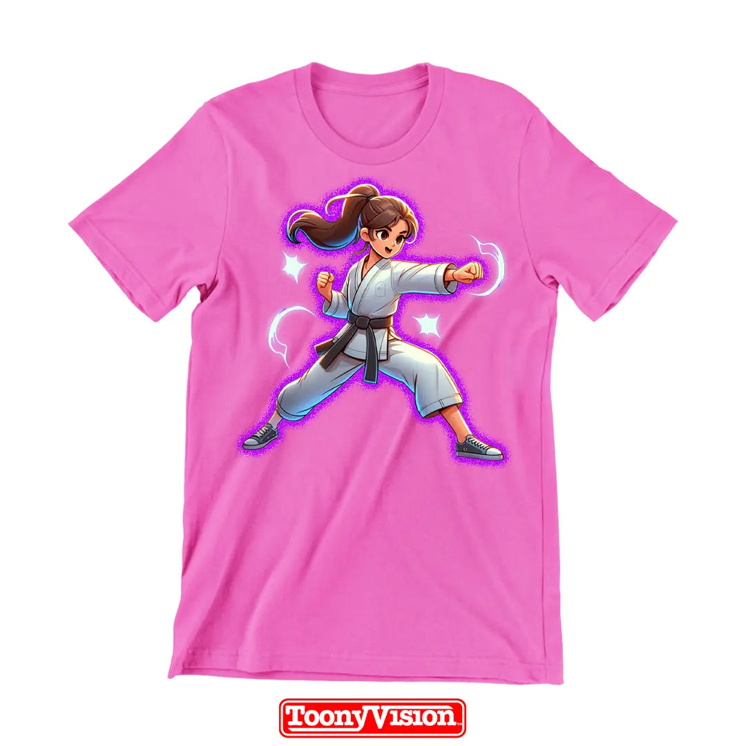 ToonyVision girls custom birthday or holiday cartoon shirt from photo with themed background scene and clean graphic print