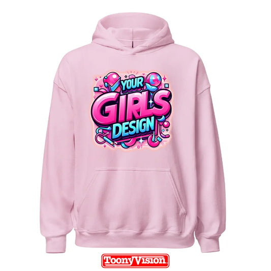 ToonyVision girls heat transfer hoodie with her own design or photo printed